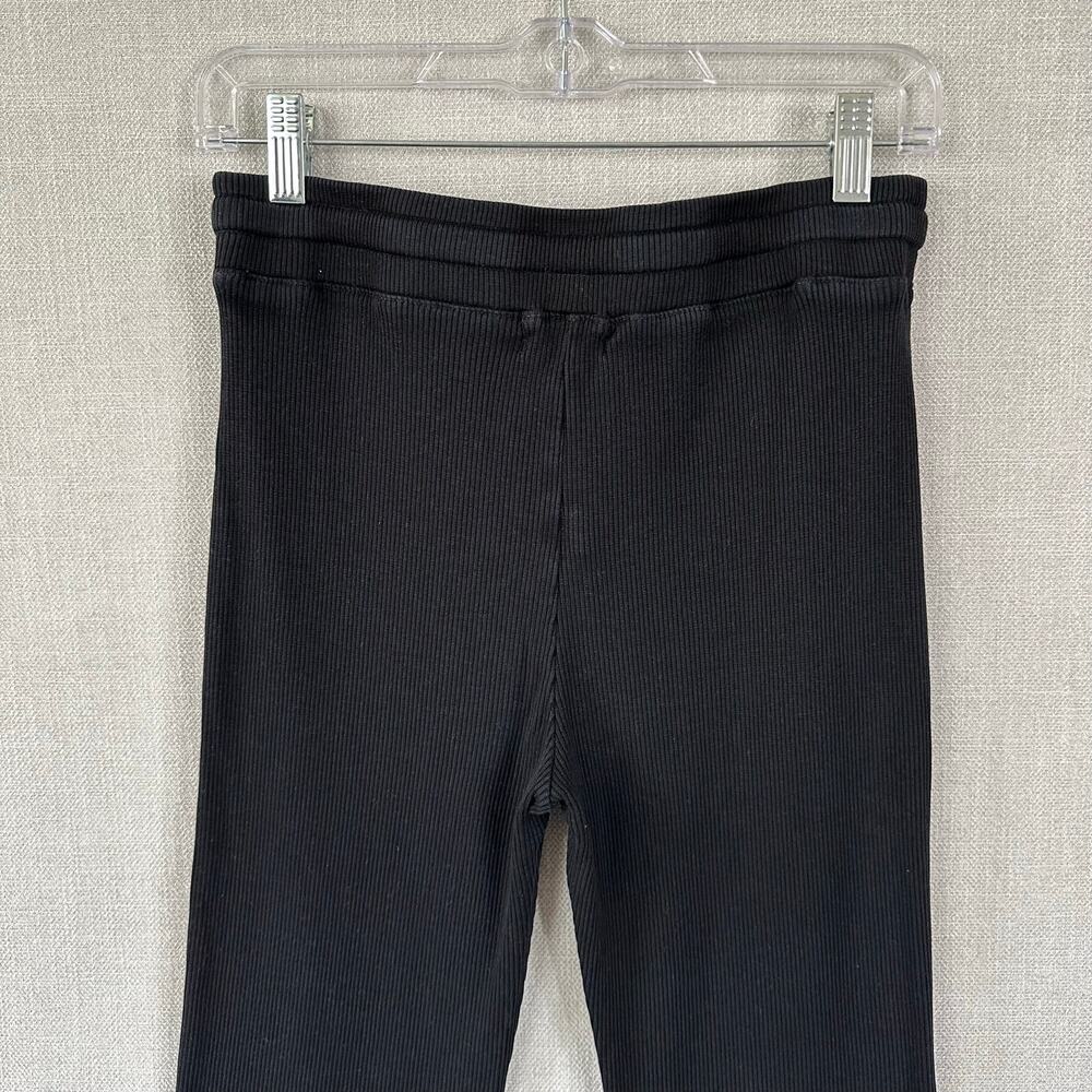 Monrow Lounge Flare Pants Ribbed Knit Black Size Small - Picture 5 of 8